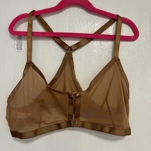 Auden Sheer Mesh Bralette in Brown